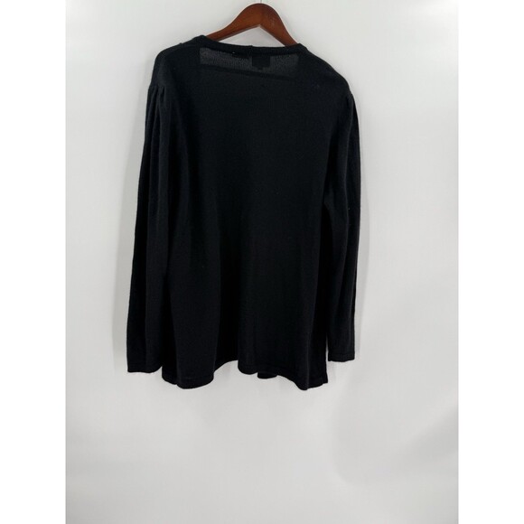 VINTAGE MADELEINE Black Angora Blend Cardigan Sweater Gold Sequins Womens MEDIUM - Picture 6 of 11